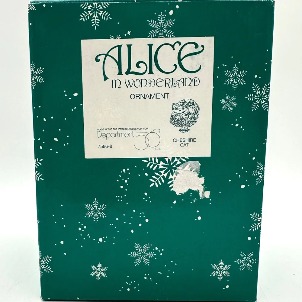 Department 56 Alice in Wonderland Cheshire Cat 1993 Christmas Ornament NIB VTG